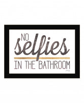 No Selfies In The Bathroom 4 Black Framed Print Wall Art